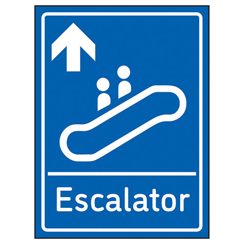 Escalator Arrow Up Safety Sign Clear Durable For Staff