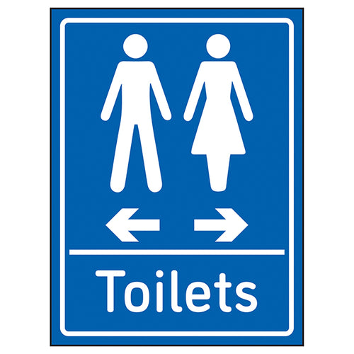Toilet Arrow Safety Sign EN ISO 7010 For Workplace Clear