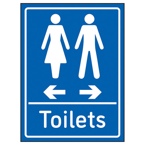 Toilets Arrows Women Left Men Right Safety Sign Facilities
