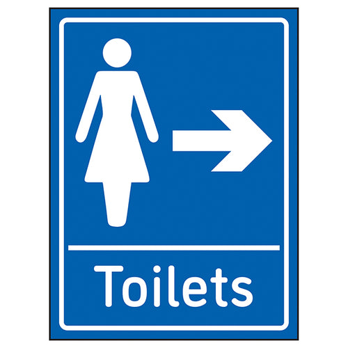 Womens Toilets Arrow Right Safety Sign Highly Visible