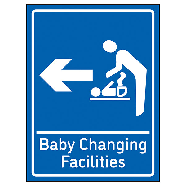Baby Changing Facility Arrow Left Safety Sign For Venues