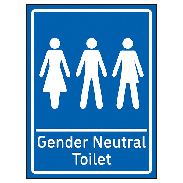 Gender Neutral Toilet Safety Sign Blue Durable For Offices