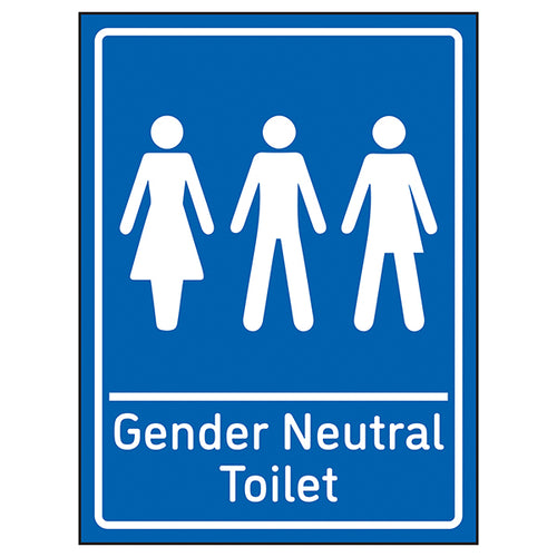 Gender Neutral Toilet Safety Sign Blue Durable For Offices