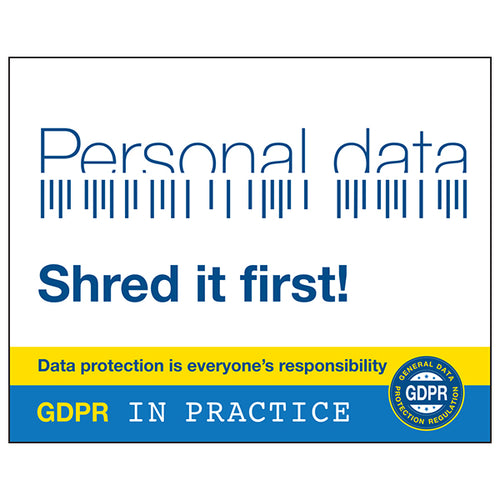 GDPR Sticker - Is That Personal Data? Shred It First