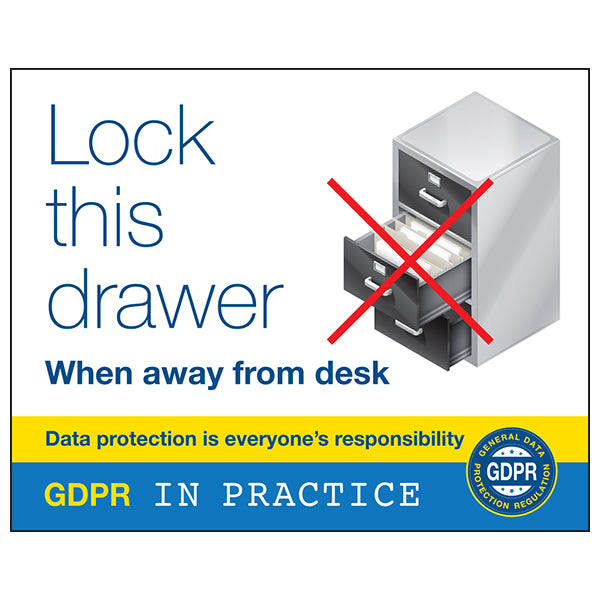 GDPR Sticker - Lock This Drawer When Away From Desk