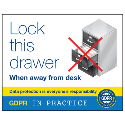 GDPR Sticker - Lock This Drawer When Away From Desk