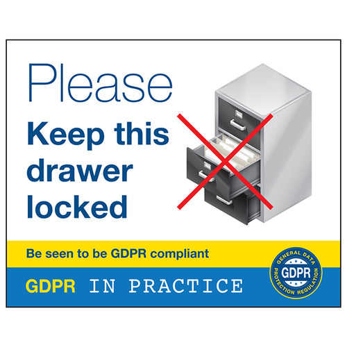 GDPR Sticker - Please Keep This Drawer Locked