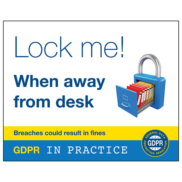 GDPR Sticker - Lock Me! When Away From Desk