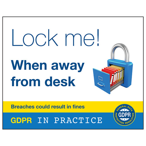 GDPR Sticker - Lock Me! When Away From Desk