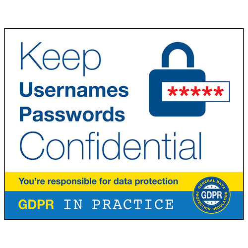 GDPR Sticker - Keep Usernames And Passwords Confidental