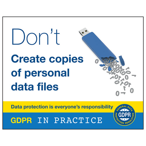 GDPR Sticker - Don’t Create Copies Of Personal Data Files