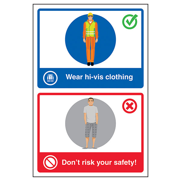 Hi Vis Clothing Safety Sign For Workers Clear Reminder