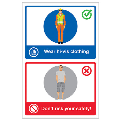 Hi Vis Clothing Safety Sign For Workers Clear Reminder
