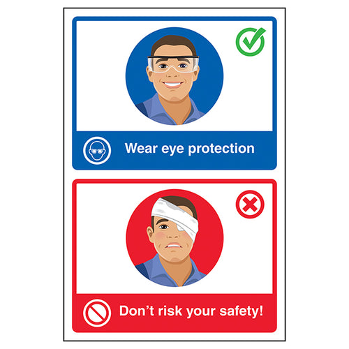 Eye Protection Safety Sign High Visibility For Workplace