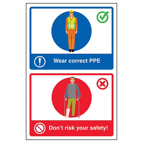 Wear Correct PPE Safety Sign Keep Employees Safe Workplace