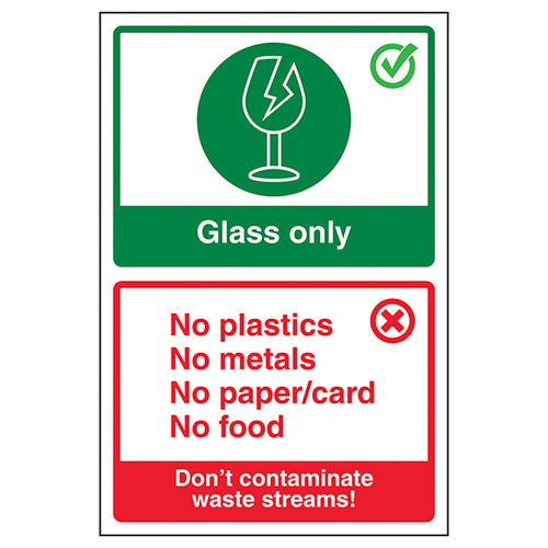 Glass Only Safety Sign Durable Essential For Workplaces