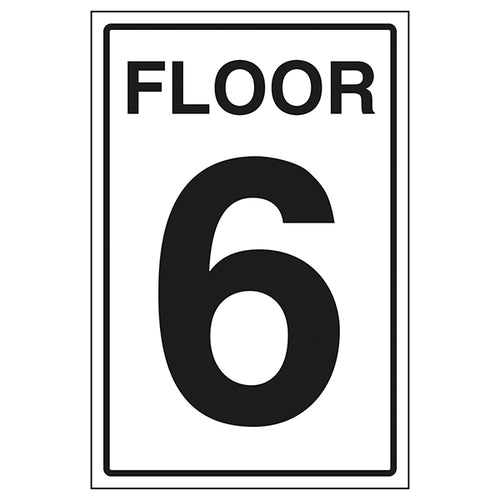 Floor 6 Safety Sign Clear Durable Wayfinding For Offices
