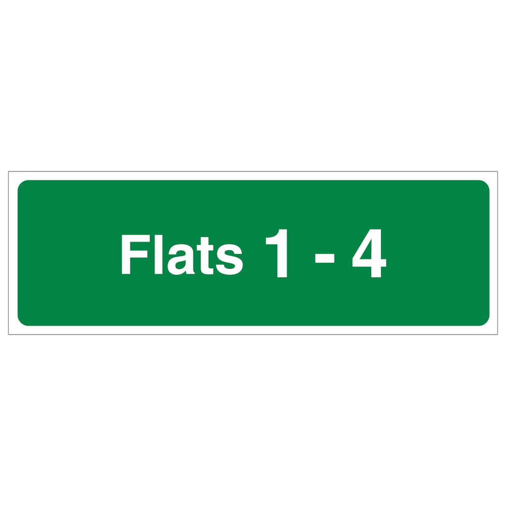 Compliant Fire Safety Sign For Flats 1-4 Residential