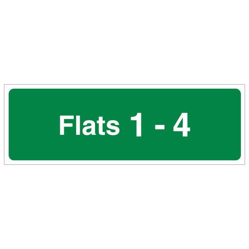 Compliant Fire Safety Sign For Flats 1-4 Residential