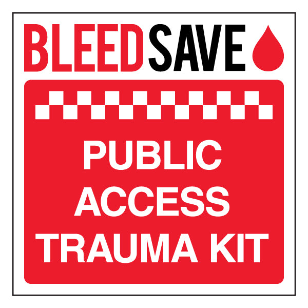 Public Access Trauma Kit Urgent Safety Sign For Premises