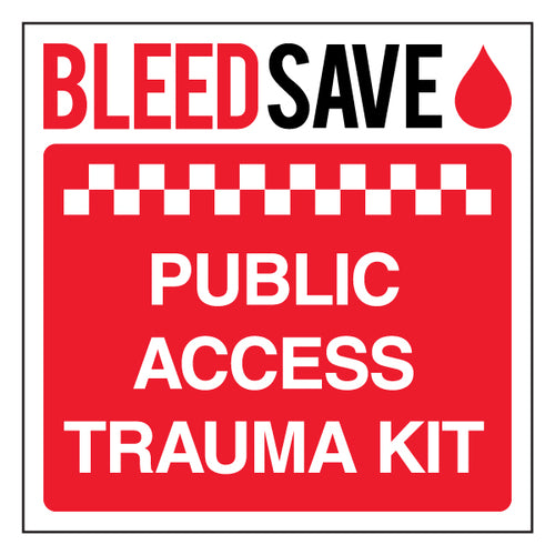 Public Access Trauma Kit Urgent Safety Sign For Premises
