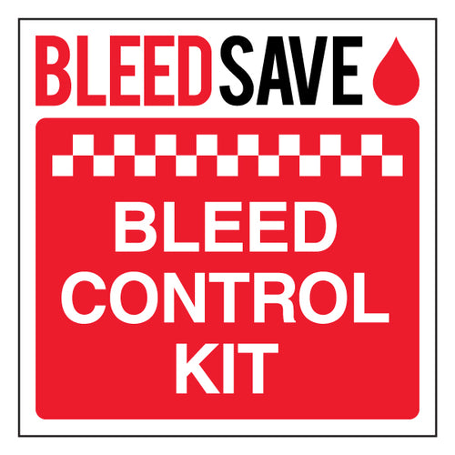 Bleed Control Kit Safety Sign Rapid Visible Aid For Staff