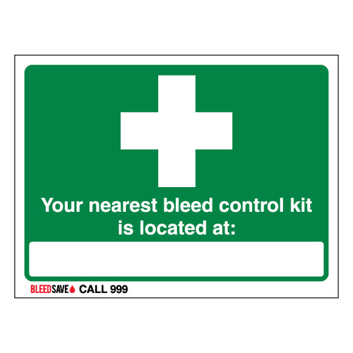 Bleed Control Kit Safety Sign Essential Emergency Workplace