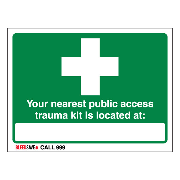 Nearest Trauma Kit Safety Sign Life Saving For Workplaces