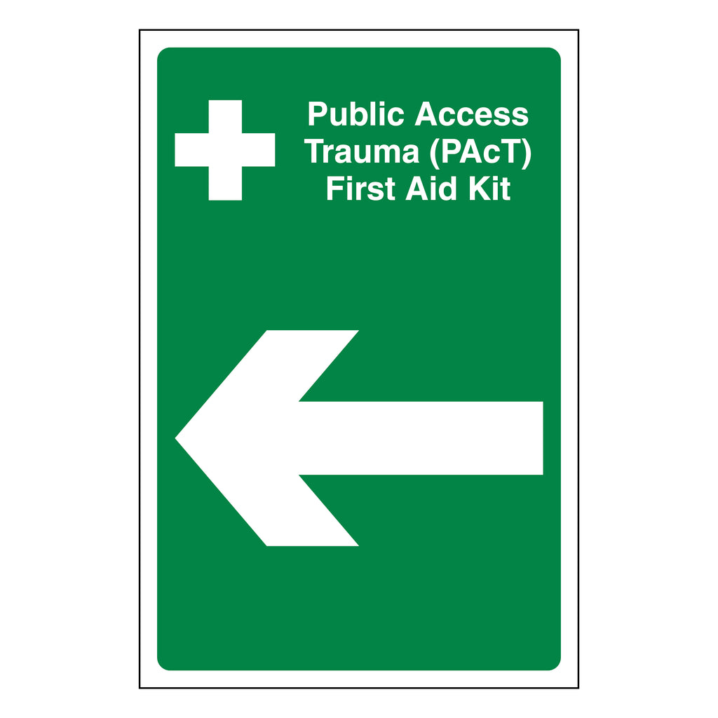 PAcT First Aid Kit Arrow Left Safety Sign For Venues