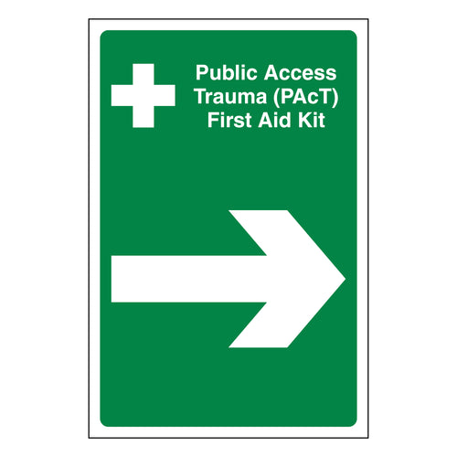 PAcT First Aid Kit Arrow Right Safety Sign For Staff