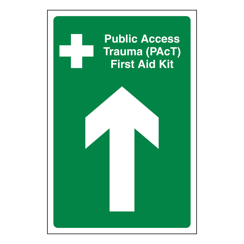 PAcT First Aid Kit Arrow Up Safety Sign For Public Use