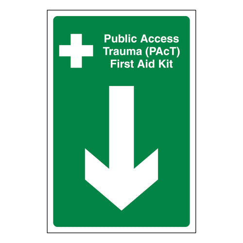 PAcT First Aid Kit Arrow Down Safety Sign For Venues
