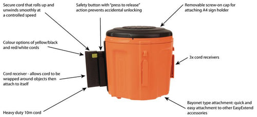 Seton Retractable Barrier Kit Safety Sign Durable Sites