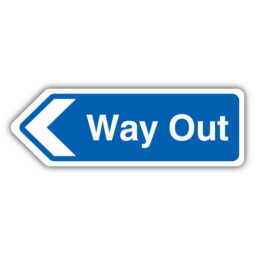 Way Out Arrow Left Safety Sign High Visibility For Parking