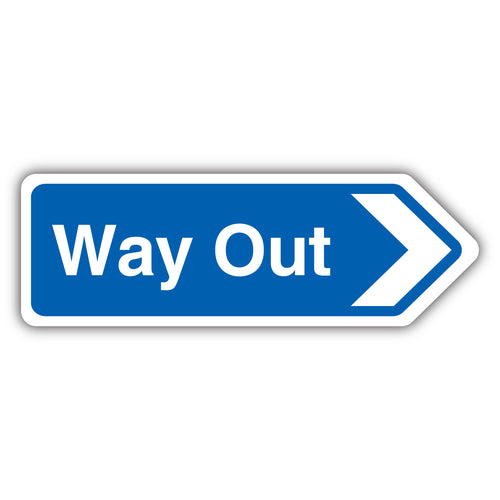 Way Out Arrow Right Safety Sign High Visibility For Car Park