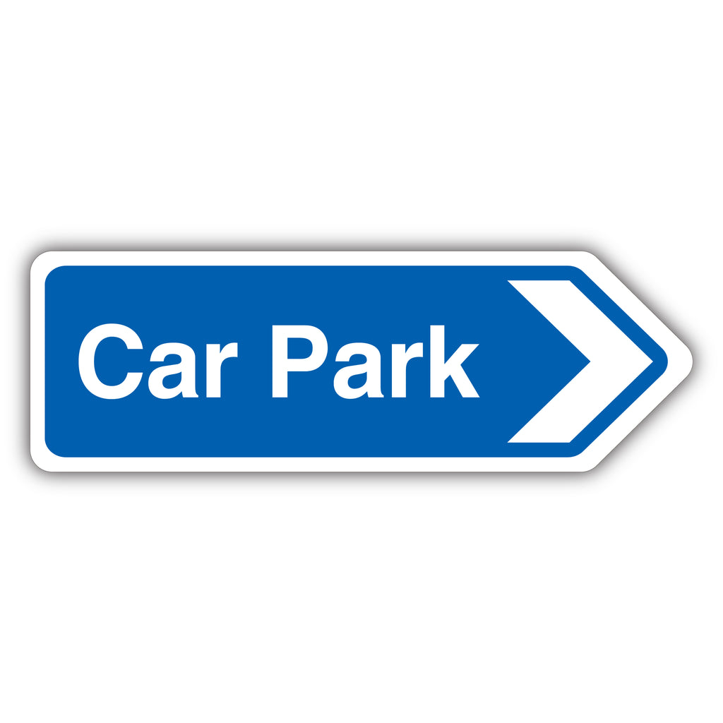 Car Park Arrow Right Safety Sign Blue For Drivers Visible