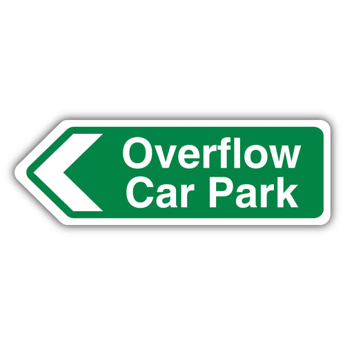 Overflow Car Park Arrow Left Safety Sign High Vis For Sites
