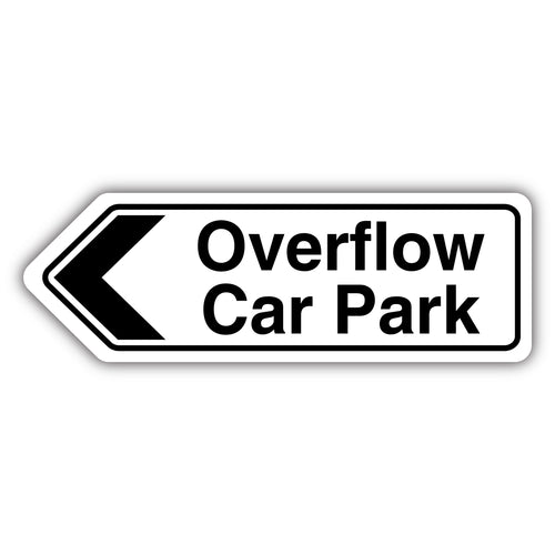 Overflow Car Park Arrow Left Hi Vis Safety Sign Staff