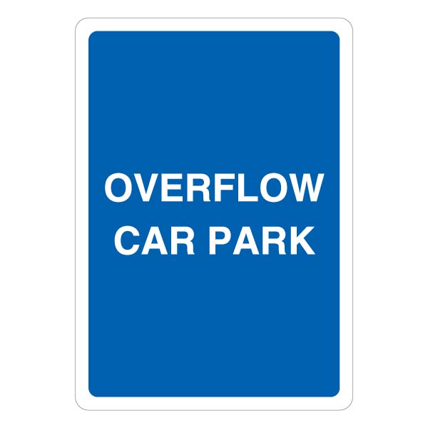 Overflow Car Park Safety Sign Durable Blue For Businesses