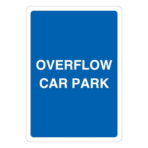 Overflow Car Park Safety Sign Durable Blue For Businesses
