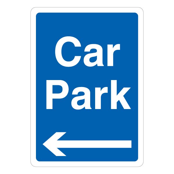 Car Park Safety Sign Blue Arrow Left Durable For Visitors