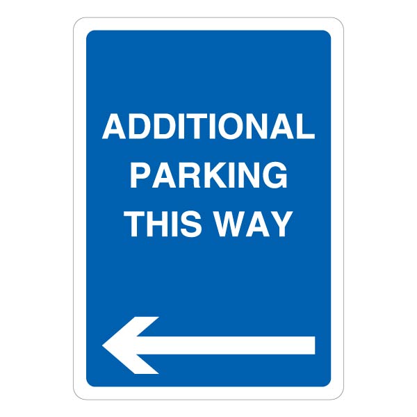 Parking Directional Safety Sign Blue Arrow Left For Staff
