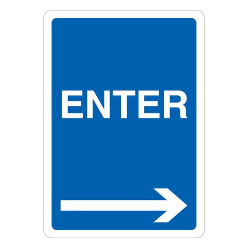Enter Arrow Right Safety Sign High Visibility For Car Park