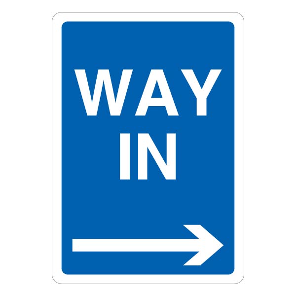Way In Arrow Right Safety Sign For Car Park Visitors