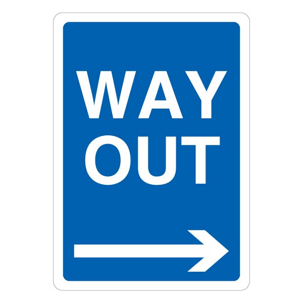 SiteSafe Way Out Arrow Right Safety Sign Durable Reflective