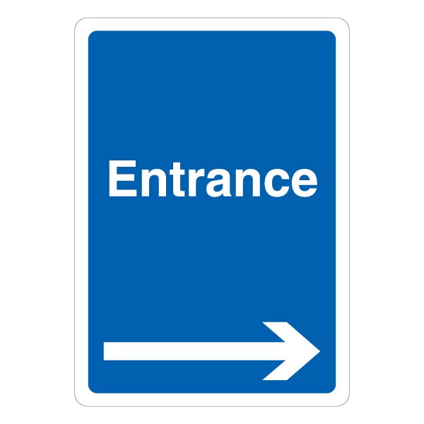 Entrance Blue Arrow Safety Sign High Vis For Car Parks