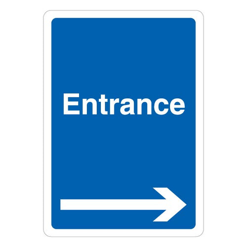 Entrance Blue Arrow Safety Sign High Vis For Car Parks