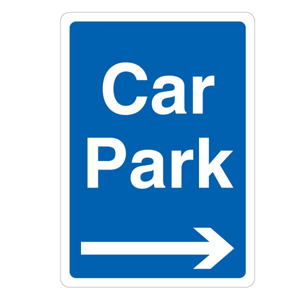 Car Park Safety Sign Blue Arrow Right For Staff Durable