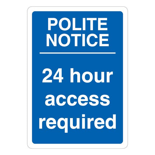 24 Hour Access Safety Sign For Car Park Staff Visitors