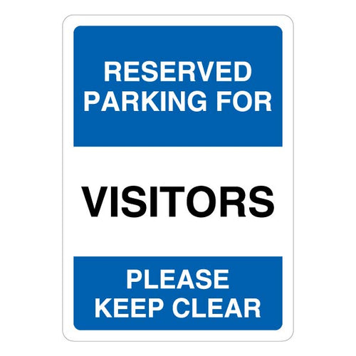 Reserved Parking For Visitors Safety Sign Clear Access